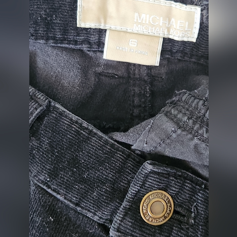 Michael Kors Black Corduroy Straight Leg Pants Size 6 - Picture 5 of 5